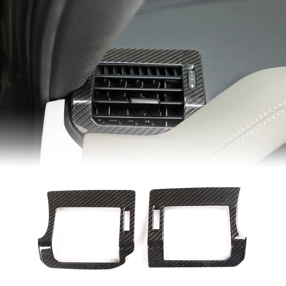 

Real Carbon Fiber Side Air Outlet Sticker Set Of For Land Rover Defender 110 2020-2022 Car Interior Modification Accessories