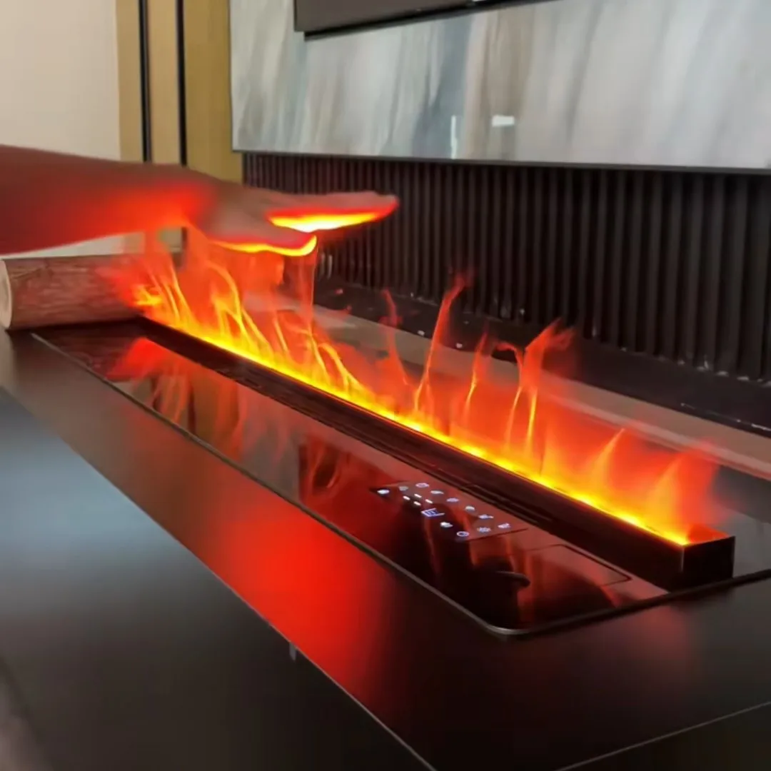 Modern Indoor Built-In Multi Color LED Fireplace Decor Insert 3D Atomization Water  Steam Wall-Mounted Electric Fireplace
