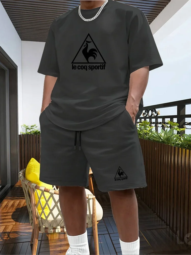 Men's Two-piece Sportswear Short Sleeved T-shirt and Pants Set Running and Fitness Sportswear 2026 Summer Big Discount