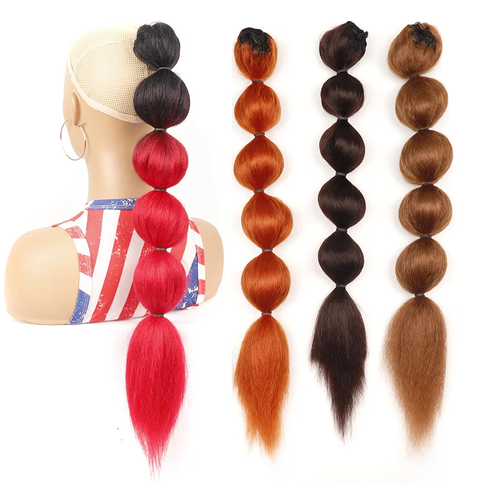 

Jeedou Synthetic New Style Lantern Ponytails Extension Drawstring Chignon Long Hair Ponytail Gradual Womean False Hairpieces