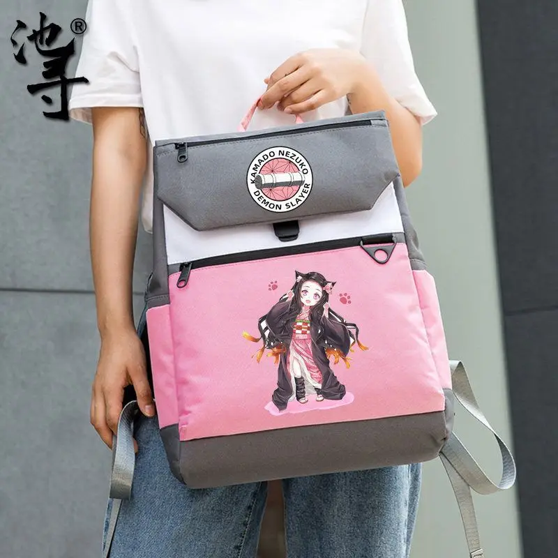 

Demon Slayer Kamado Nezuko Anime Merchandise Cartoon Cute Student School Bag Unisex Computer Storage Travel Backpack Gift