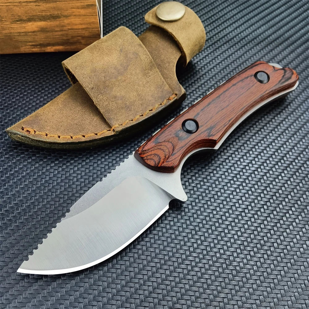 

Hidden Canyon Hunter Fixed Knife 8Cr13Mov Blade Drop Point G10 Handle Outdoor Tactical Camping EDC Tool K Sheath Leather Sheath