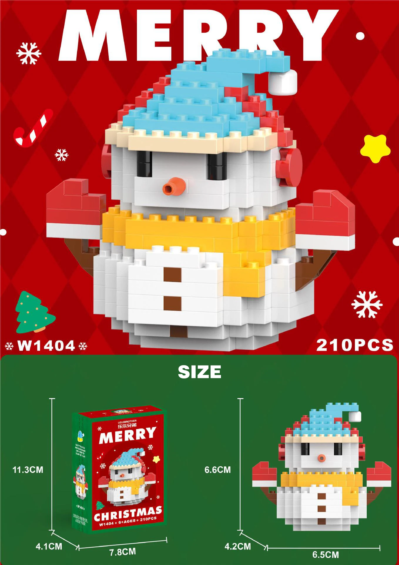 Set Di 2 Blocchi Di Natale - Renna E Albero Con Sfera Trasparente E Luci - Giocattoli Da Costruzione Per Bambini 6+ - 6