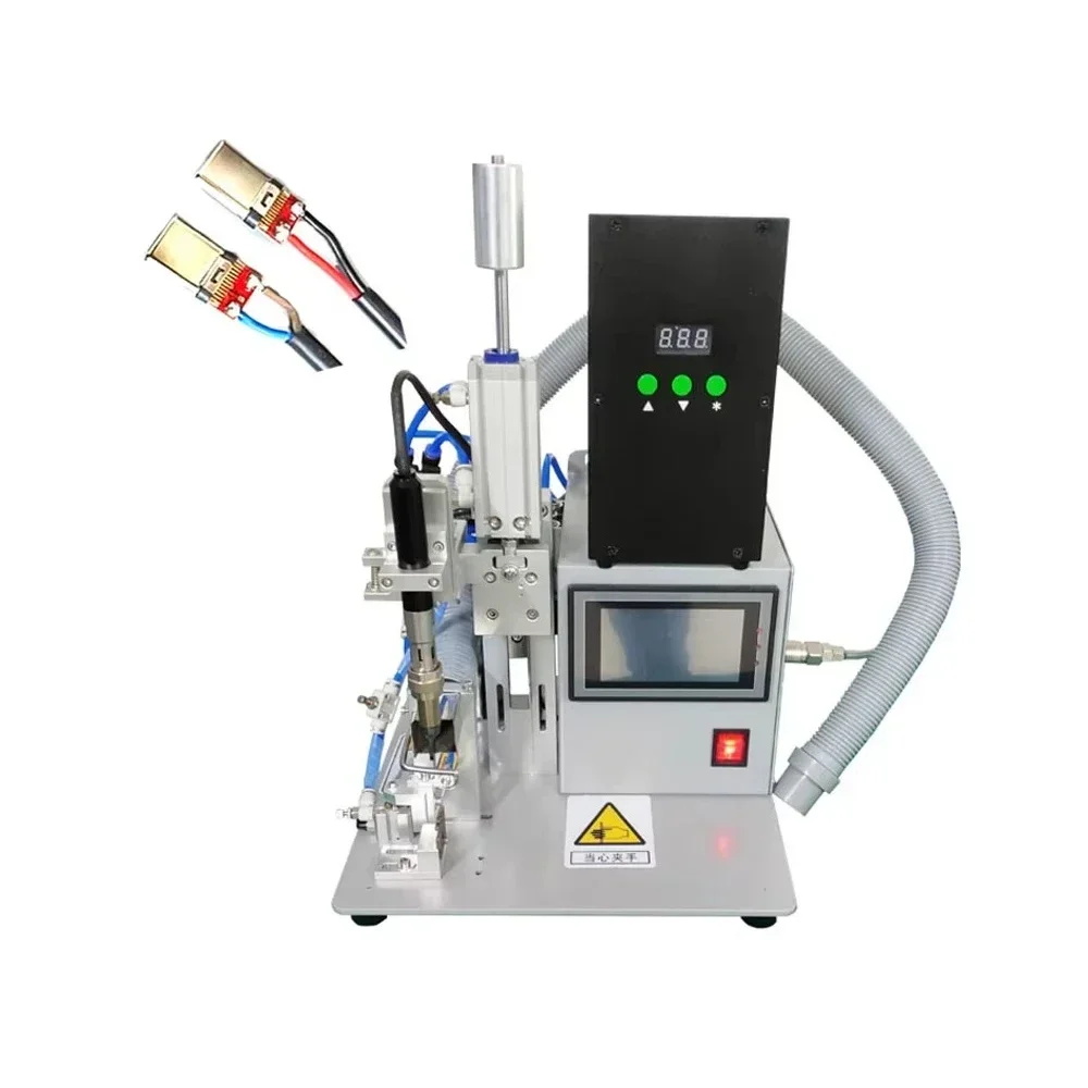 Semi-automatic inductive USB data cable welding machine, foot-operated spot welding head cable manufacturing equipment