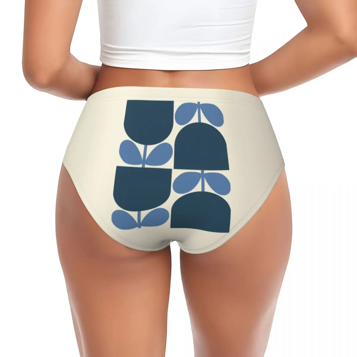 Custom Women's Orla Kiely Brief Panties Female Breathable Block Flower Underwear Underpants