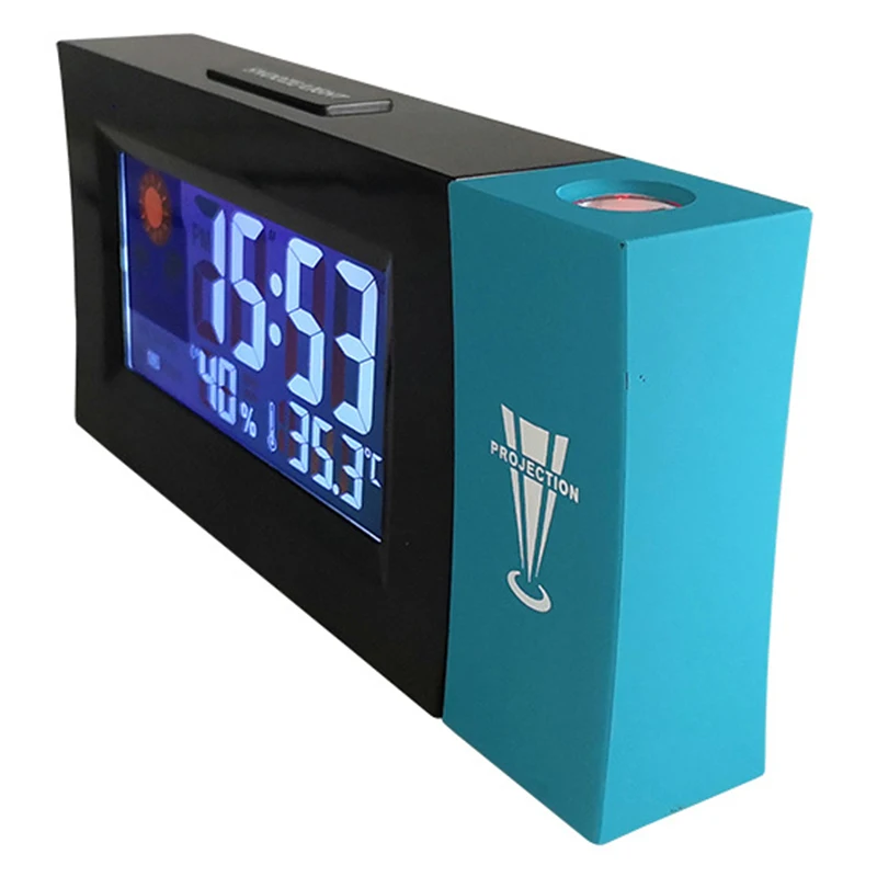 87.5-108MHZ Projection Alarm Clock Black Desktop 1.5A Accessories Accessory Digital Electric Humidity Practical