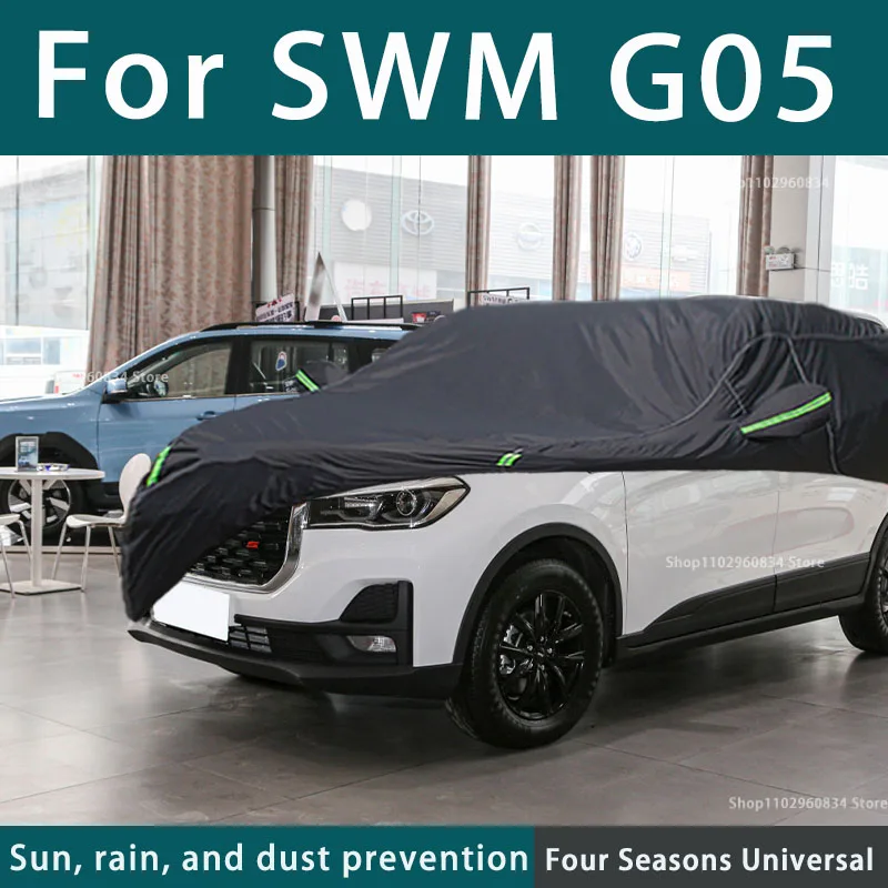 

For SWM G05 210T Full Car Covers Outdoor Uv Sun Protection Dust Rain Snow Protective Car Cover Auto Black Cover