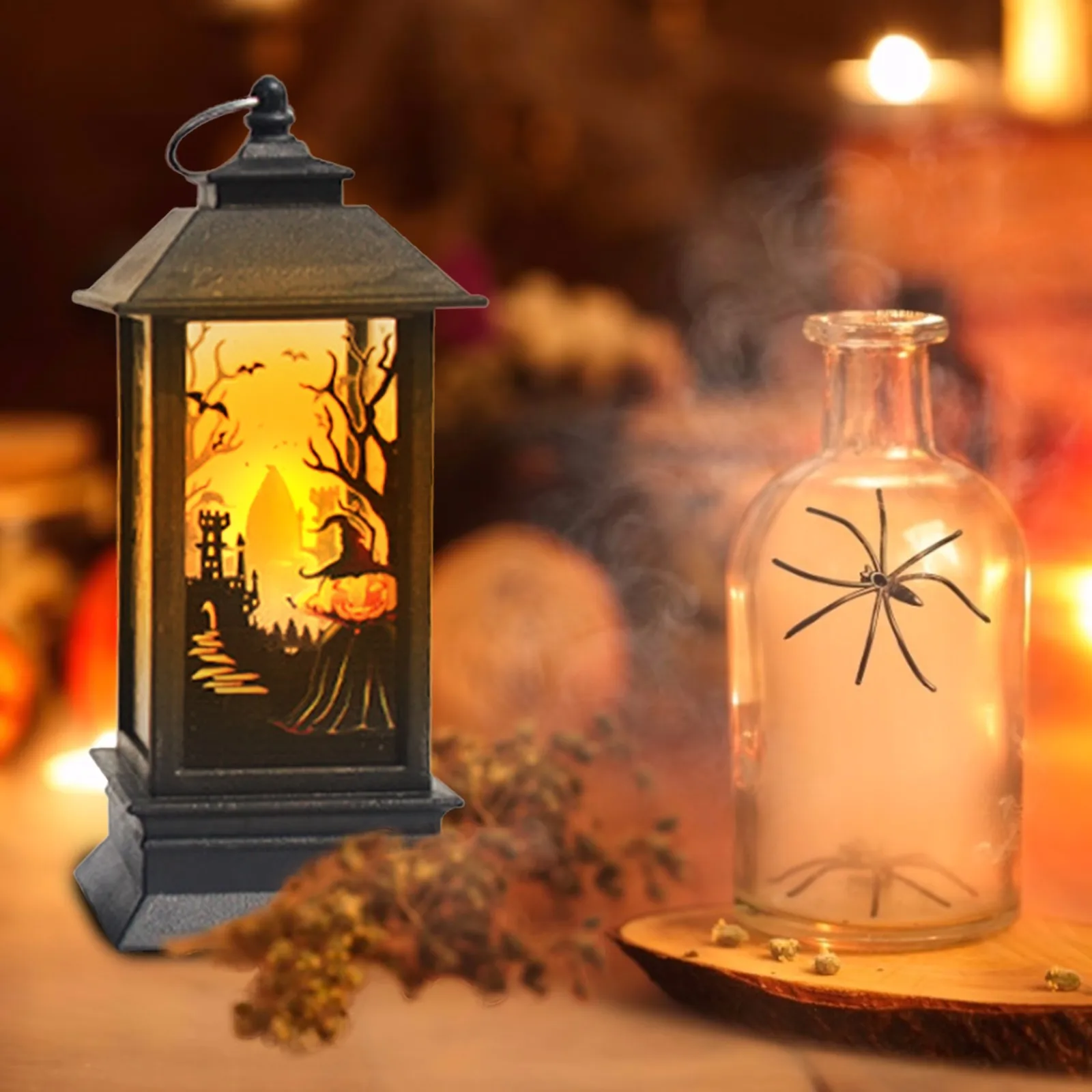 LED Pumpkin Lantern Halloween Party Horror Ghost Festival Bar Haunted House Ornaments Halloween Decoration Wind Lamp Kids Gift