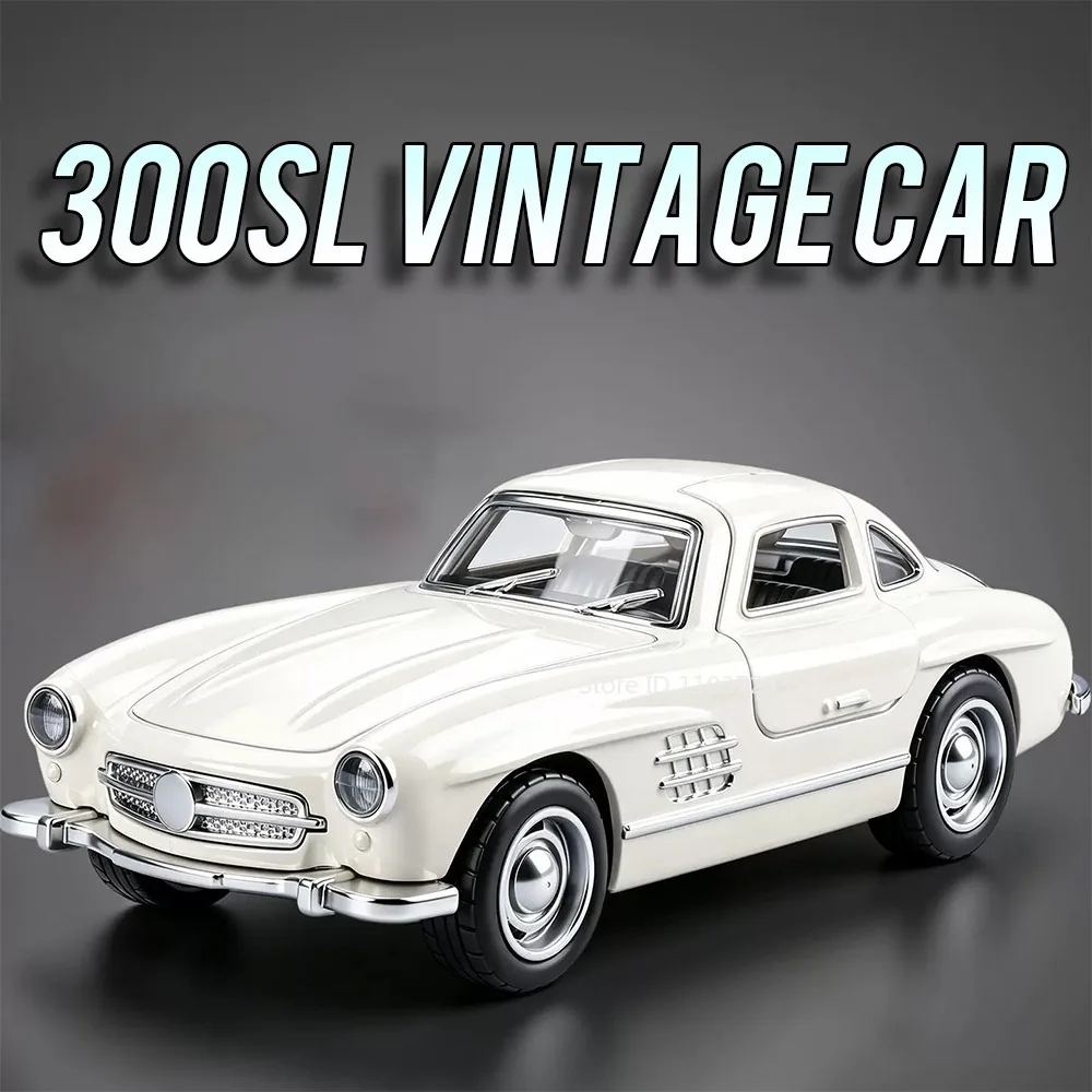 1:36 Miniature 300SL Model Toy Vintage Cars Metal Diecast Doors Opened Exquisite Interior Pull Back Home Decoration Vehicles