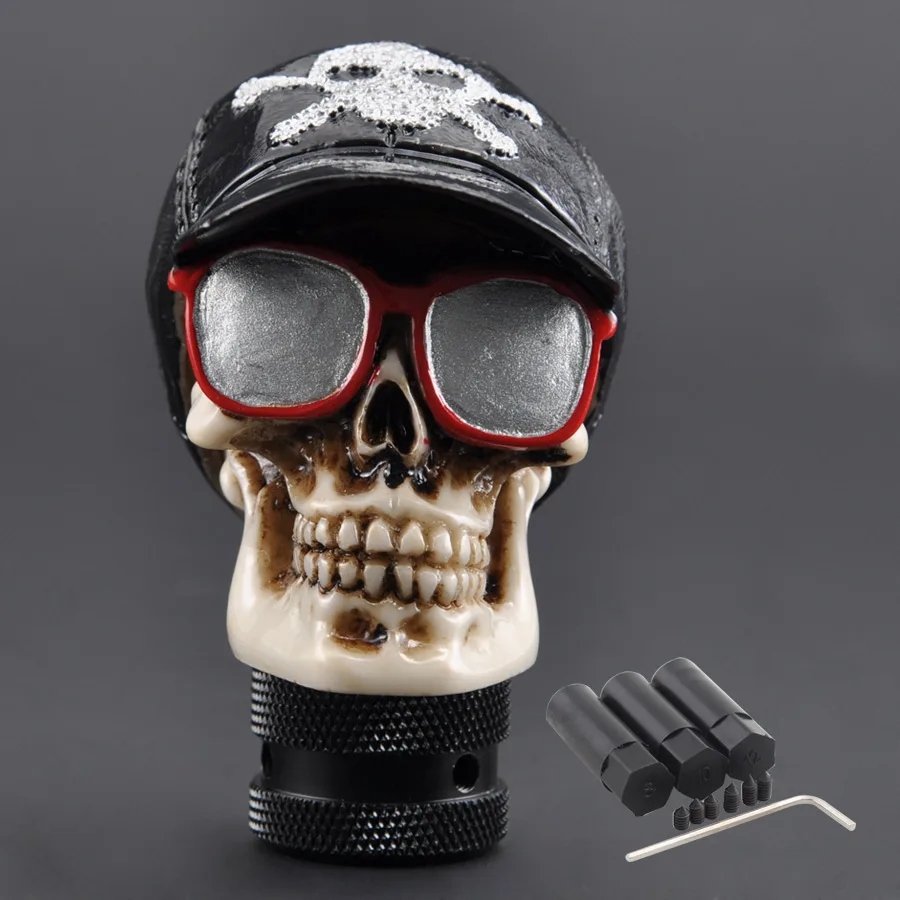 Czapka z daszkiem Okulary Czaszka Ręczna gałka zmiany biegów do samochodu ciężarowego Dźwignia zmiany biegów do SUV Crossover Truck Wagon Hatchback Coupe — zdjęcie 2