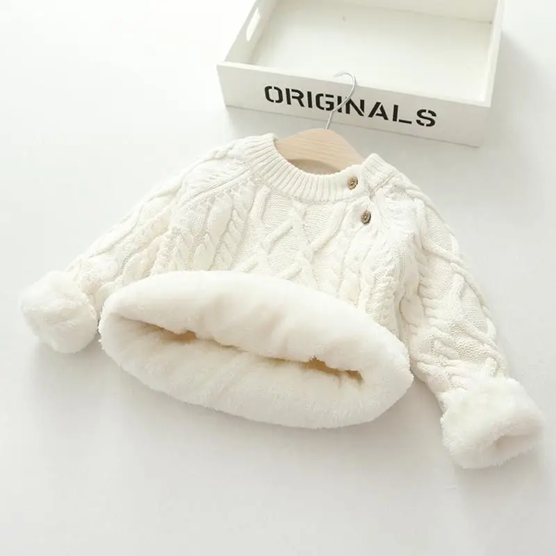 

Autumn Winter Kids Baby Boys Girls Sweaters Cartoon Wool Pullover Toddler Childrens Warm Sweater Coat Cardigan Thicken Outerwear