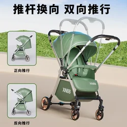 High Landscape Baby Stroller That Can Sit Lie Down Fold Lightweight and Shock-absorbing for 0-3-year-old Babies and Children