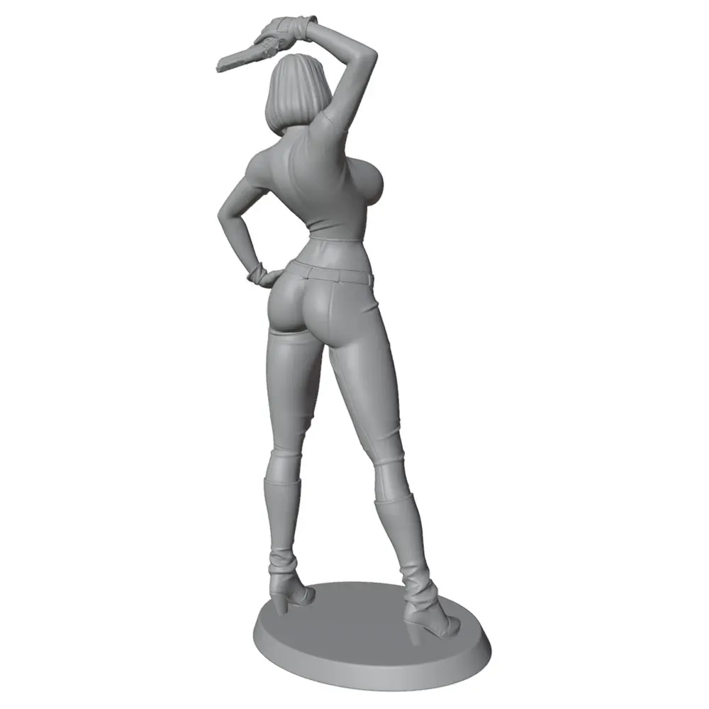 1/24 Female Unassembled And Unpainted Warrior Resin Model Kits GK Miniature 3D Printed Gray Model Figurine DIY Doll Collection