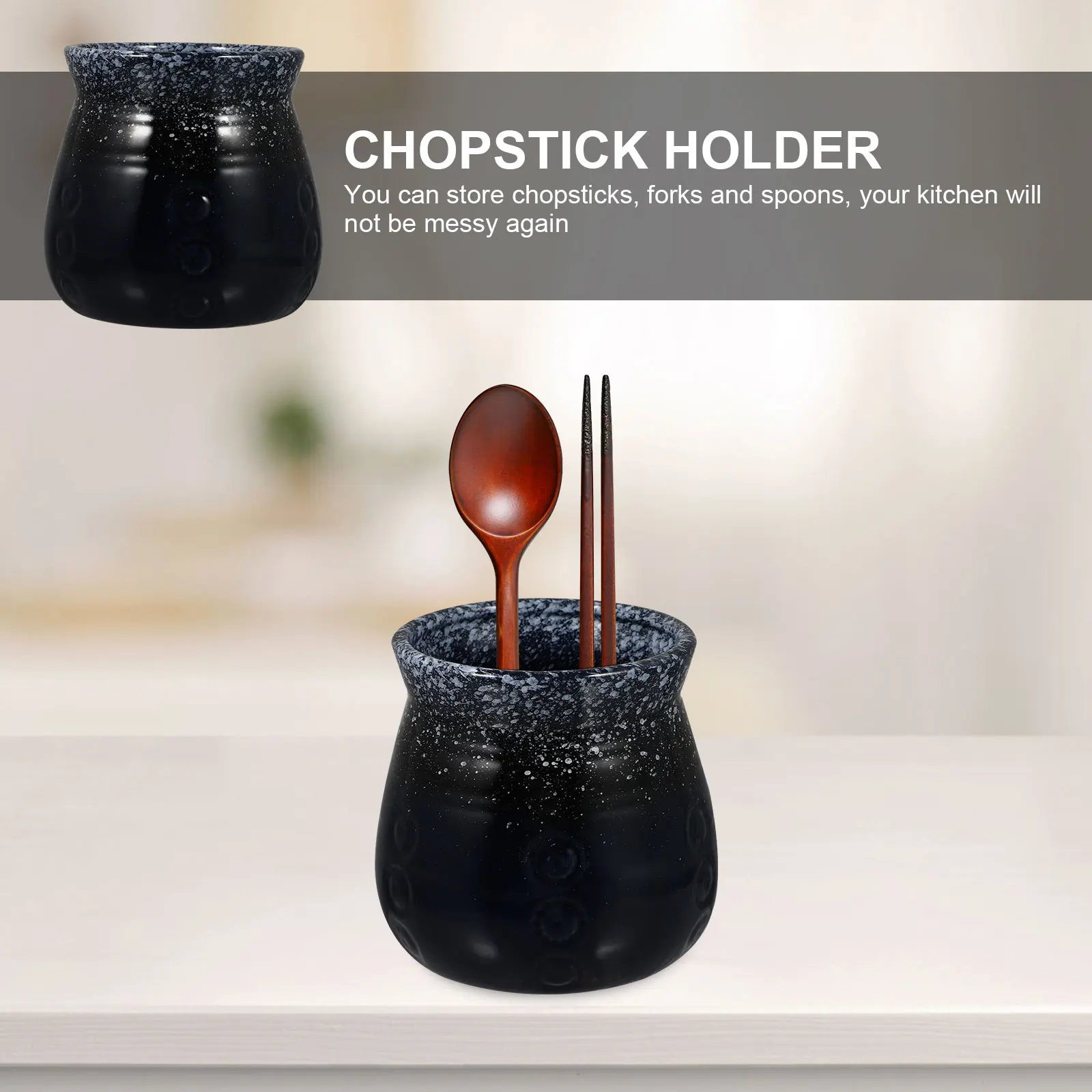 

1pc Japanese Style Ceramic Chopstick Holder Vintage Kitchen Organizer Scratch Resistant Cutlery Container Storage Holder Fork