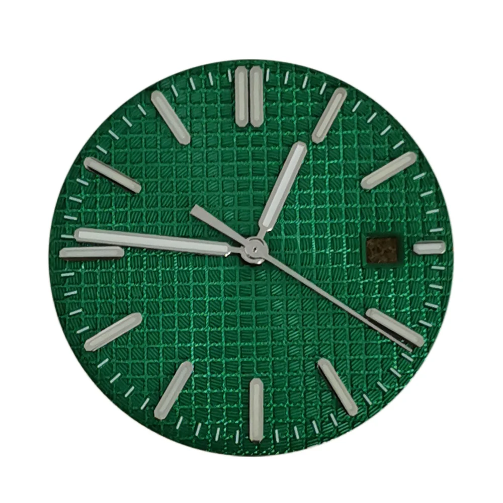 Esfera de reloj + manecillas de 31,8mm para movimiento 8215, parte modificada, juego de punteros de esfera de reloj luminoso verde para Mingzhu 2813