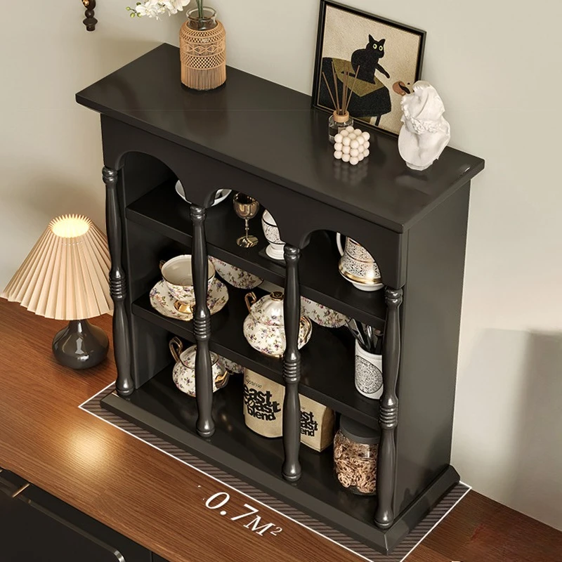 Vintage Storage Holders  Wooden Coffee Cup Cosmetics Rack Living Room Cloakroom Storage Racks Minimalist Perfume Display Stand - view 4