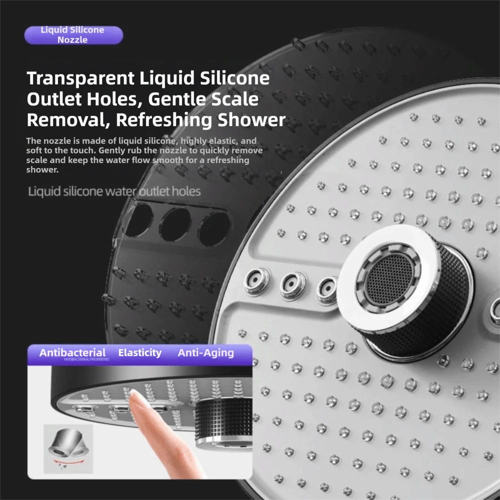 Thickened High-Pressure Shower Head Explosion-Proof Portable Top Spray Nozzle Comfortable Water Flow Easy To Install