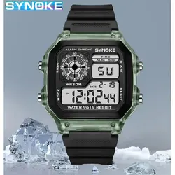 SYNOKE-Montres numériques étanches pour hommes et femmes, montre-bracelet de sport Shoous, multifonction, extérieur, course à pied, étudiant, sept lumières