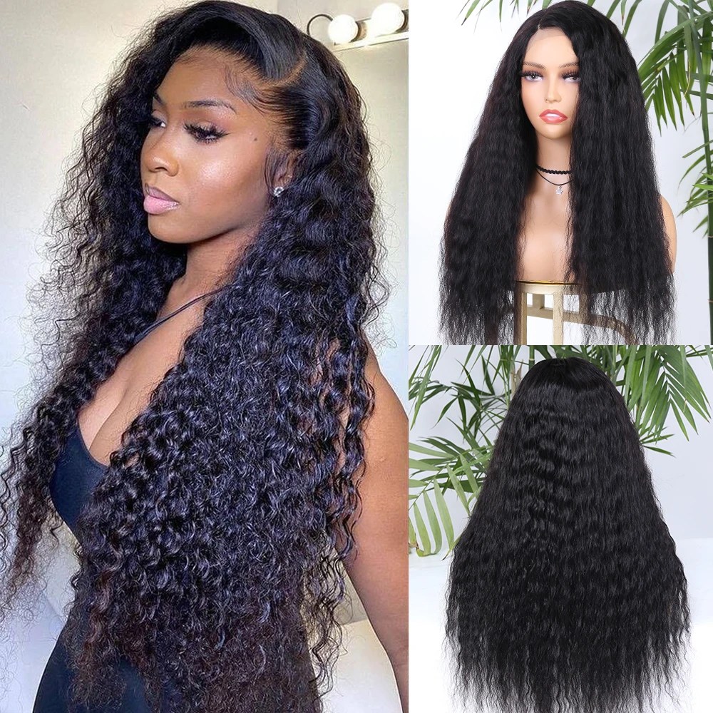 Loose Wave Lace Closure Curly Human Hair Wigs Lace Part Wig For Black Women HD Transparent Lace 150% Density Brazilian Hair Wigs