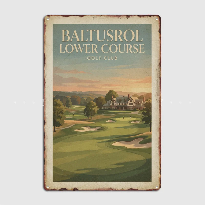Baltusrol Lower Course Golf Club Vintage Poster Metal Posters Living Sign Indoor Outdoor Room Decoration Home Decor Wall Decor