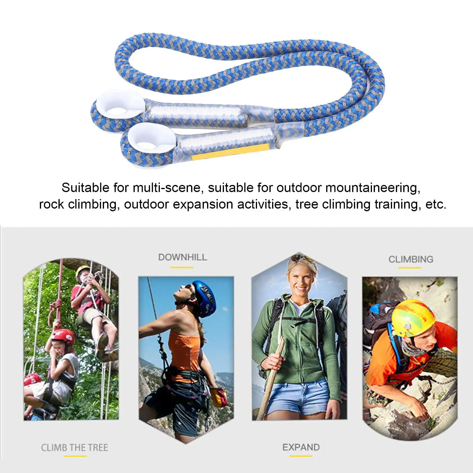 Tali Loop Prusik 80cm untuk memanjat, tali Lanyard lepas pasang, tali Rappelling & Caving