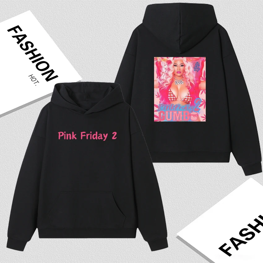 

Hot Sale Pink Friday 2 Concert Nicki Minaj Graphic Double Sided Print Hoodie Men Women Fleece Sweatshirt Casual Loose Pullovers