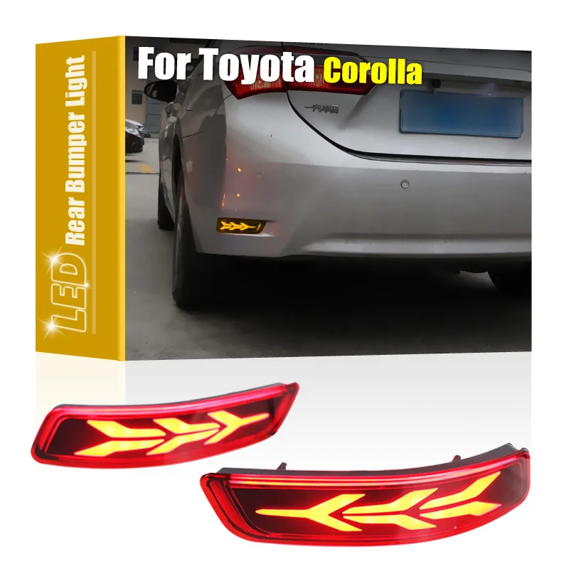 

2Pcs LED Taillight Rear Bumper Lamp Assembly Red Driving Brake Stop Light For Toyota Corolla Altis 2014 2015 2016 2017 2018