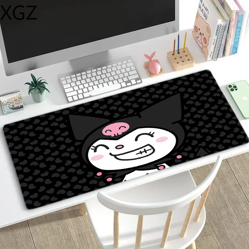 New 90X40CM cute anime mouse pad kawaii large desk mat anti-slip lock edge washable suitable for office and home e-sports