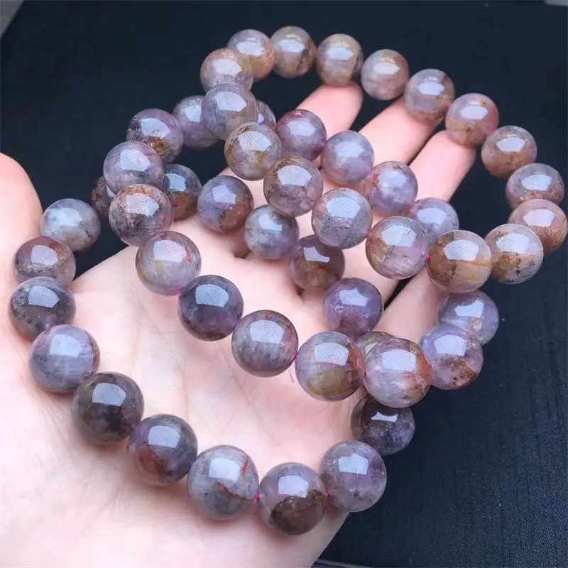 12MM Natural Auralite Quartz Bracelet Fashion Personalized Men Women Holiday Exquisite Christmas Gift