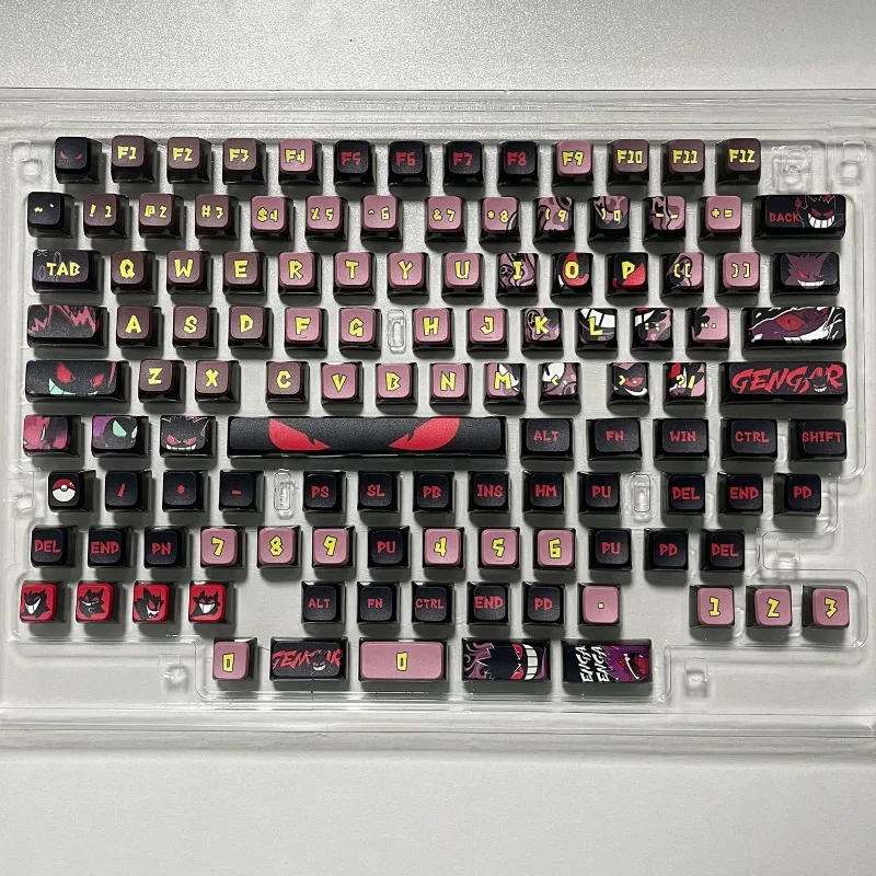

119 Pieces/set Pokemon Anime Gengar Keycaps MDA Height PBT Sublimation Mechanical Keyboard Custom DIY Keys Cool Holiday Gift