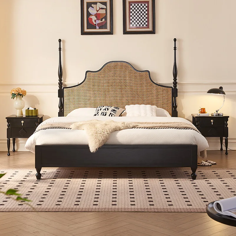 

Bed Nordic designer creative solid wood bed high-end B & B hotel