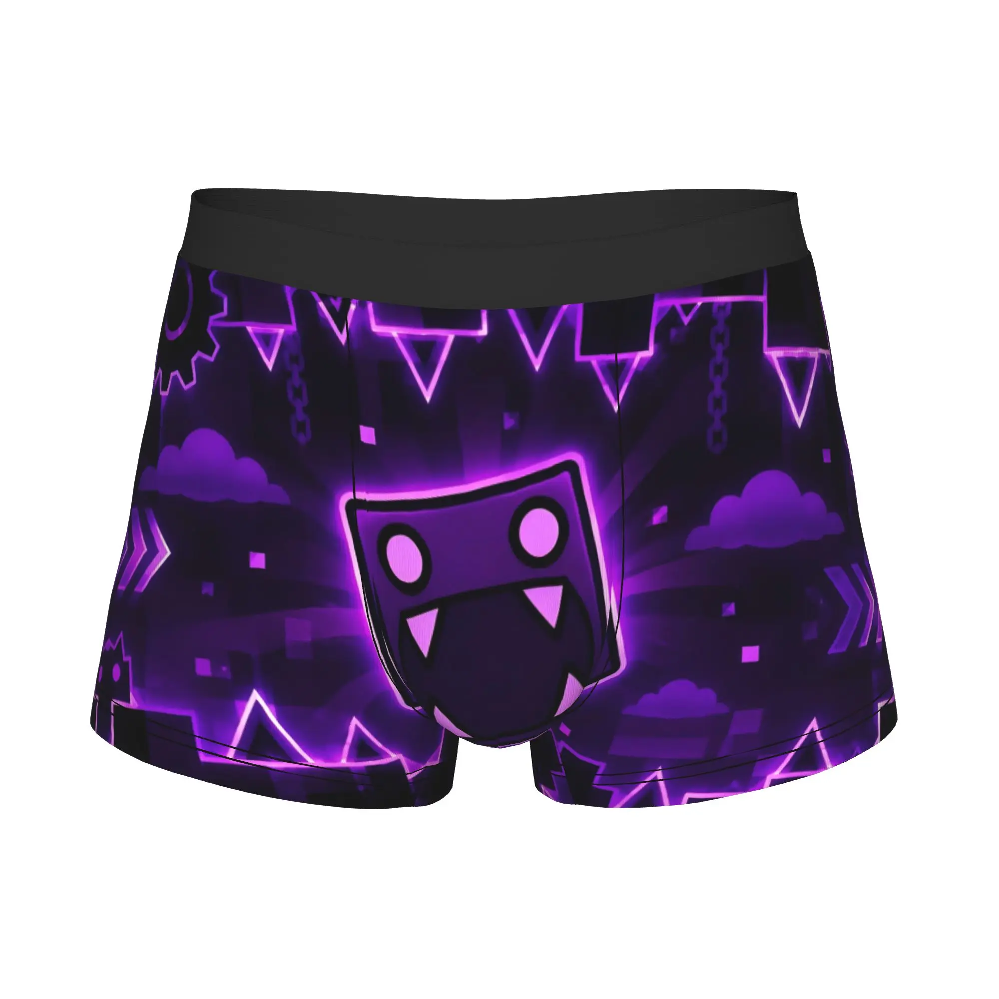 Geometry Dash Underwear Men Print Game Boxer Shorts Panties Briefs Soft Underpants