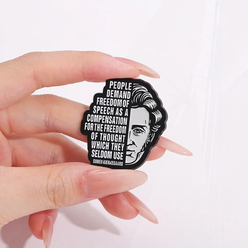 Enamel  Brooch CRITIQUE YOUR INADEQUATE USE OF LOGIC Custom  Pines Lapel Badges Jewelry Gift Philosopher Inspirational Quote