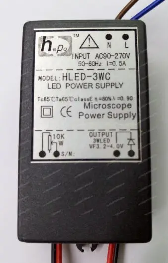 Microscope Power Module HLED-3W HLED-3WC 3WLED Dimmable Driver, YX2-5V CYL3W