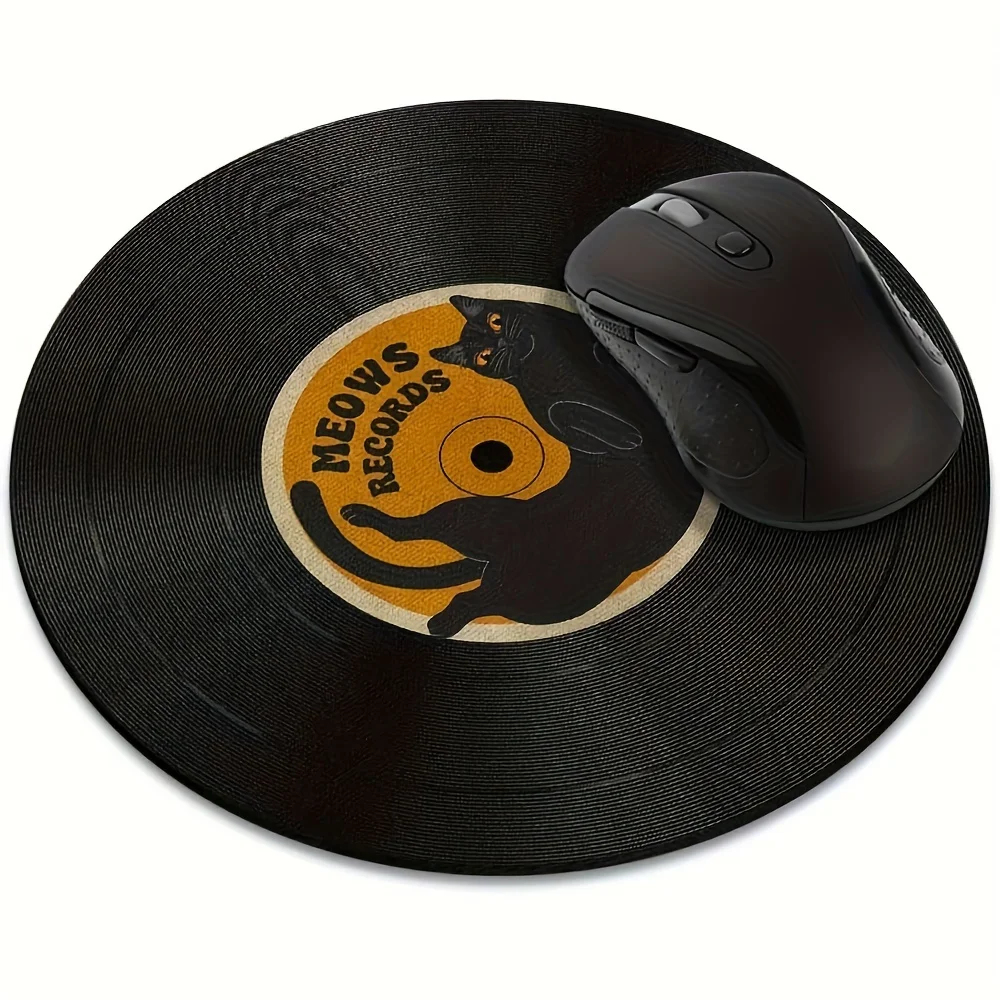 Vintage Vinyl Record Mouse Pad - Non-Slip Washable Rubber Mat