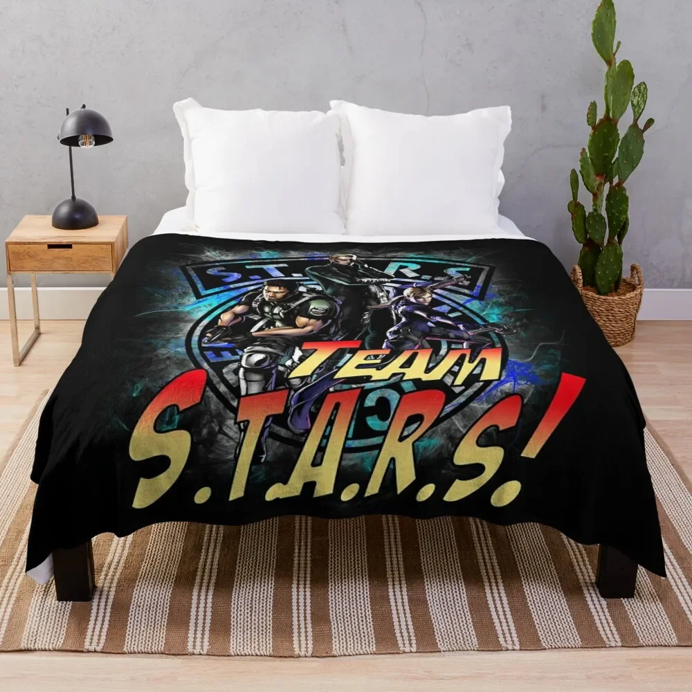 

TEAM STARS! MVC3 edition! Albert, WESKER, Jill VALENTINE and Chris REDFIELD Throw Blanket