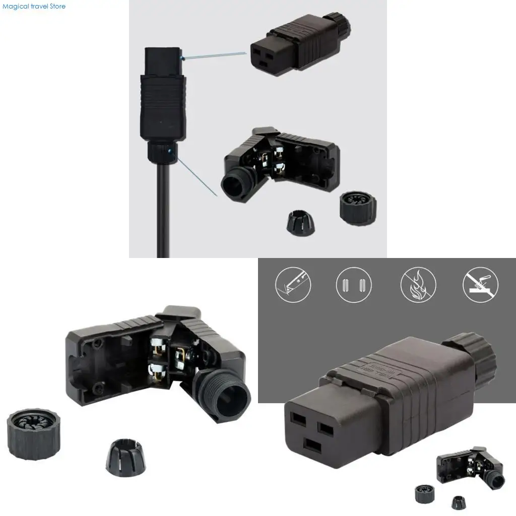 N2UB Rewirable Socket IEC PDU UPS 16A 250VAC 320 C 19 plug, IEC C19 DIY plug conector