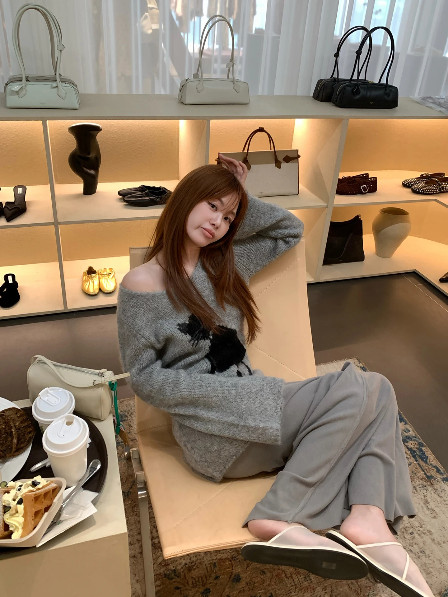 

Pattern Knitted Sweater Asymmetrical Splicing Slimming Half Skirt Women's Fashion Spring Summer Versatile Commute Style