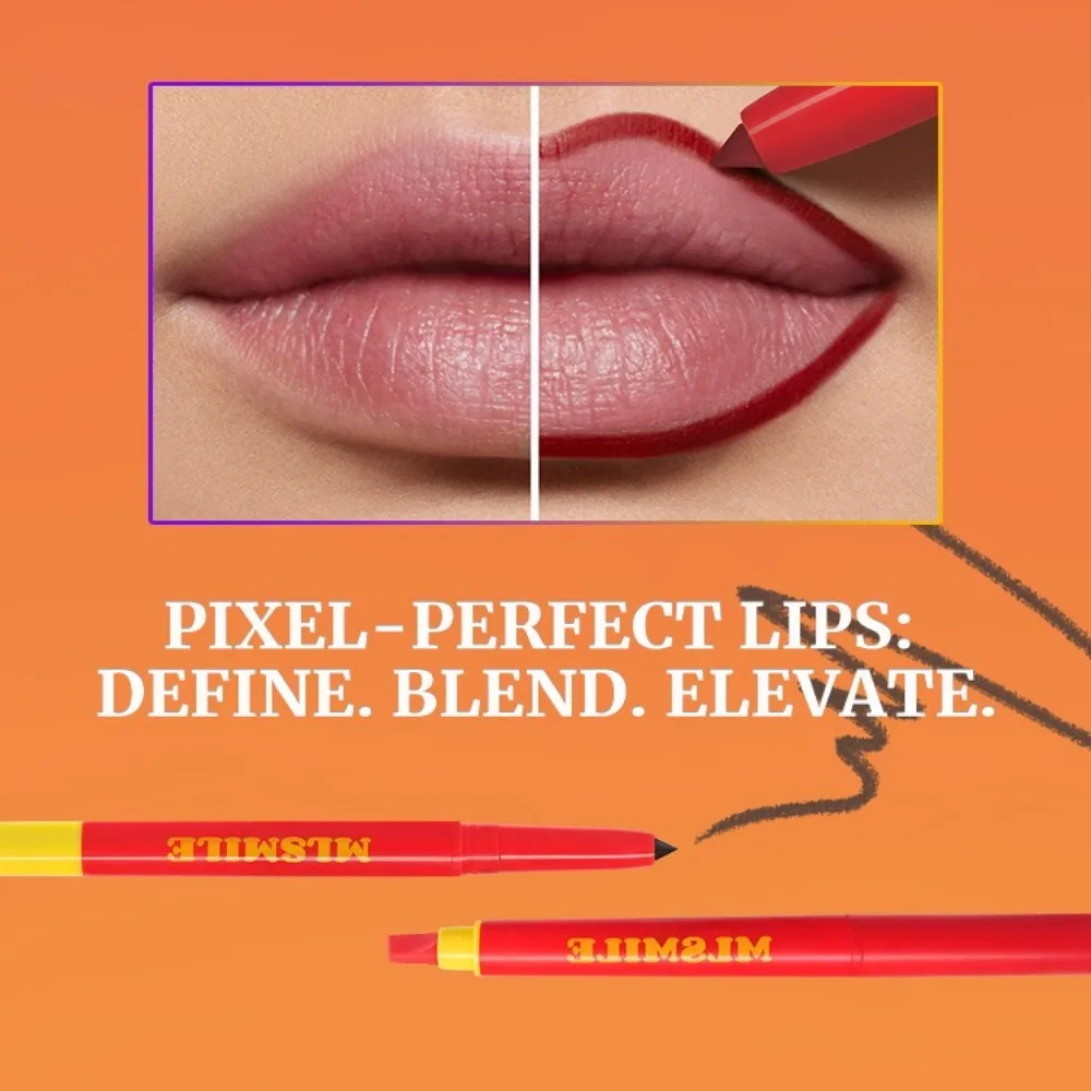 Delineador labial de ponta dupla, fórmula à base de silicone, resistente à transferência, definidor labial, à prova de manchas, fácil aplicação para beleza perfeita dos lábios