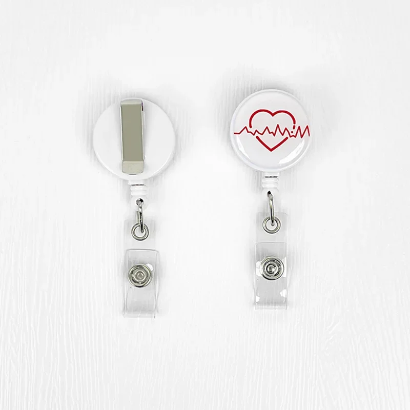 Retrátil Badge Reels para Enfermeiros e Médicos, Padrão Kawaii Cartoon, Uniforme Clipes de Bolso, Titular do cartão de trabalho, Suprimentos Hospitalares