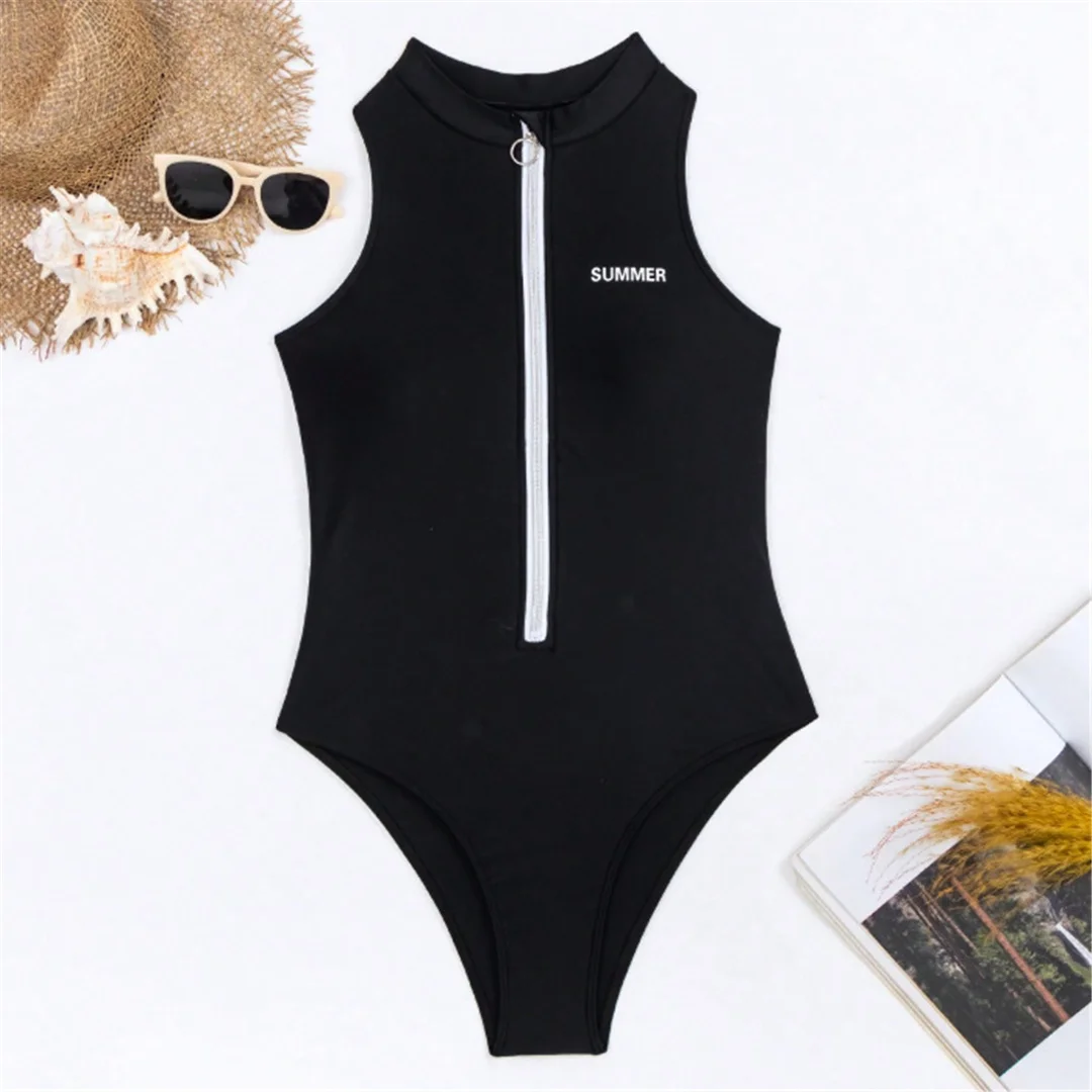 XS - XL, mit Reißverschluss, hoch geschnittene Beine, einteiliger Badeanzug, Damen-Badebekleidung, Damen-Monokini, gepolsterter Badeanzug, Badebekleidung, Badeanzug, Sommer, V7880 – Detail 7