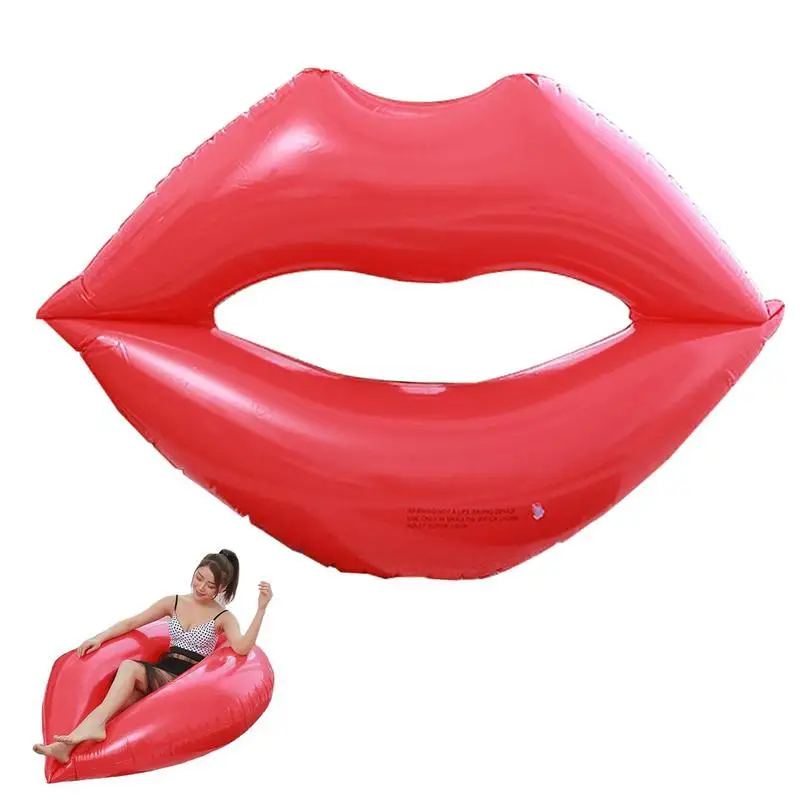 

Lip Pool Float Inflatable Lips Floating Bed Rest Float Water Lounger Smooth And Multipurpose Adult Red Lips Pool Floats For