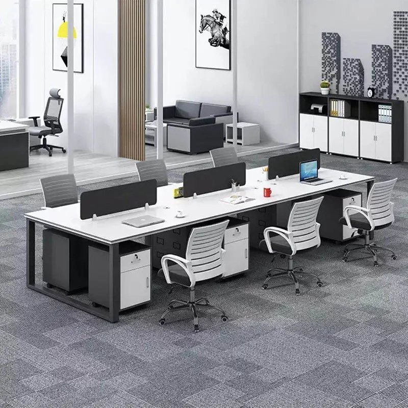 Office Furniture Simple Modern Staff Table 2/4/6/8 Staff Four People Work Card Space Office Desk And Chair Combination