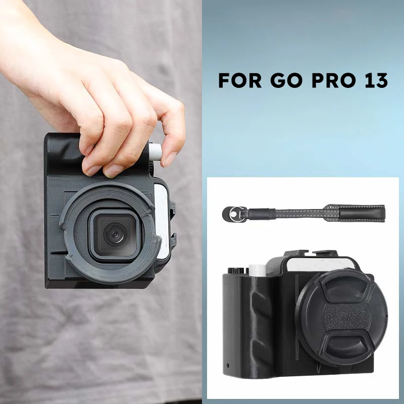 For GoPro13 Street Photography Compatible Micro Single Button Shutter Handle Plastic Anti-Shake Camera Accessory for Action Cams