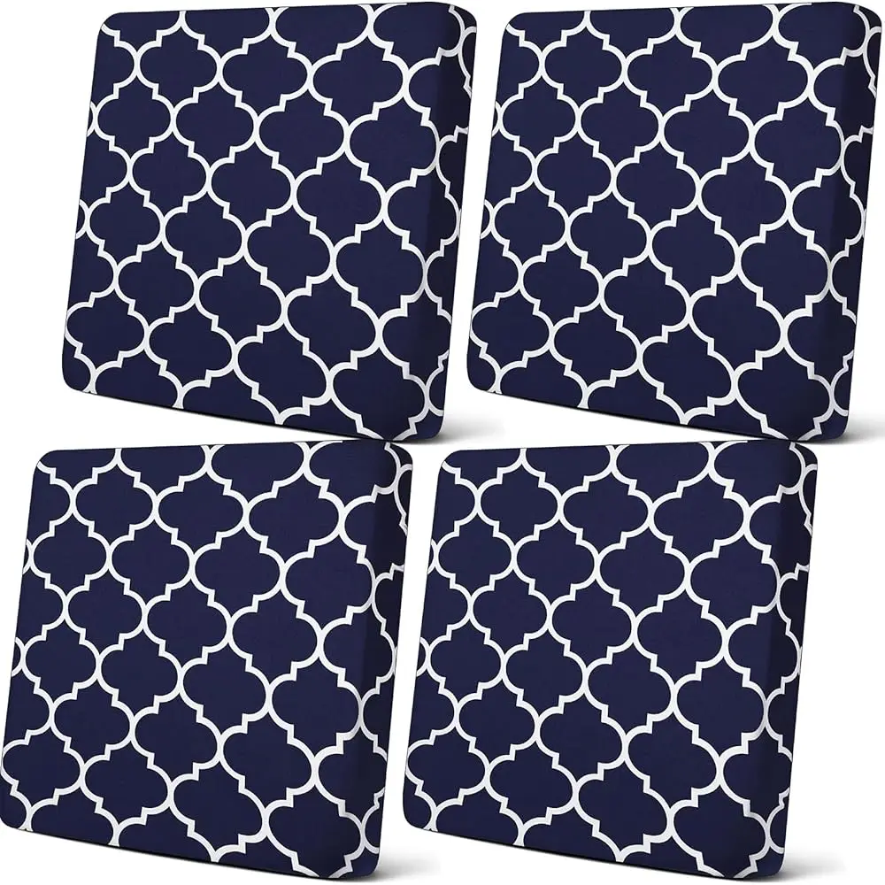 

4 Pcs Waterproof Outdoor Cushion Covers For Patio Furniture Stretch Outdoor Couch Cushion Covers Replacement Moroccan Pattern