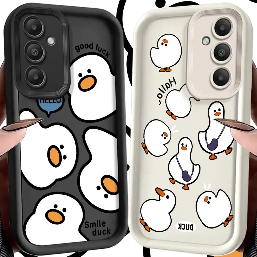 Case for Samsung Galaxy S26 Ultra S25 S25 Edge S24 Plus S20FE S23 FE S22 S24Ultra S21 Phone Cover Stylish Cartoon Duck