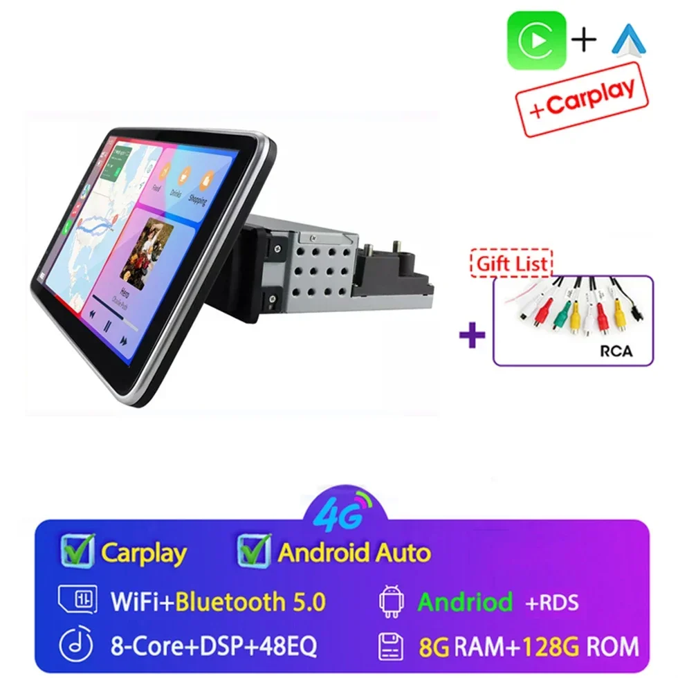 Draadloze CarPlay Android 15 1 Din Universele Draaibare Auto Radio Multimedia Video Player Autoradio GPS Navi Stereo Audio 4G SWC