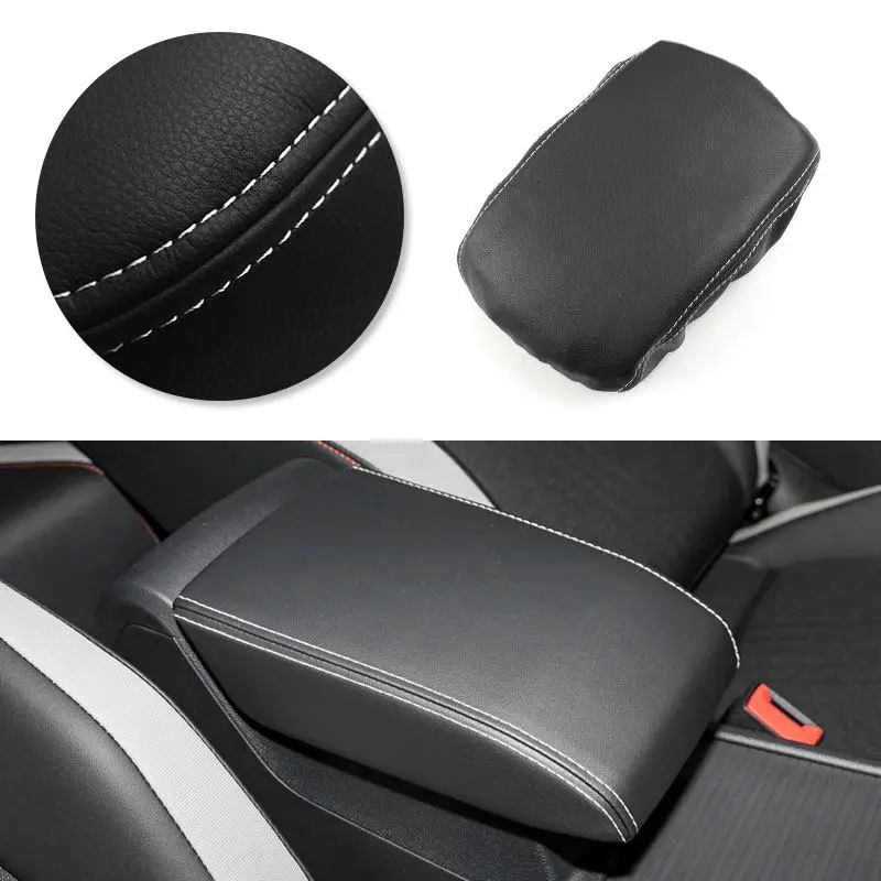 

Для VW Golf 8 MK8 2020 2021: Черно-белая накладка на центральную консоль из микрофибры для автомобиля, аксессуар для интерьера, чехол на подлокотник