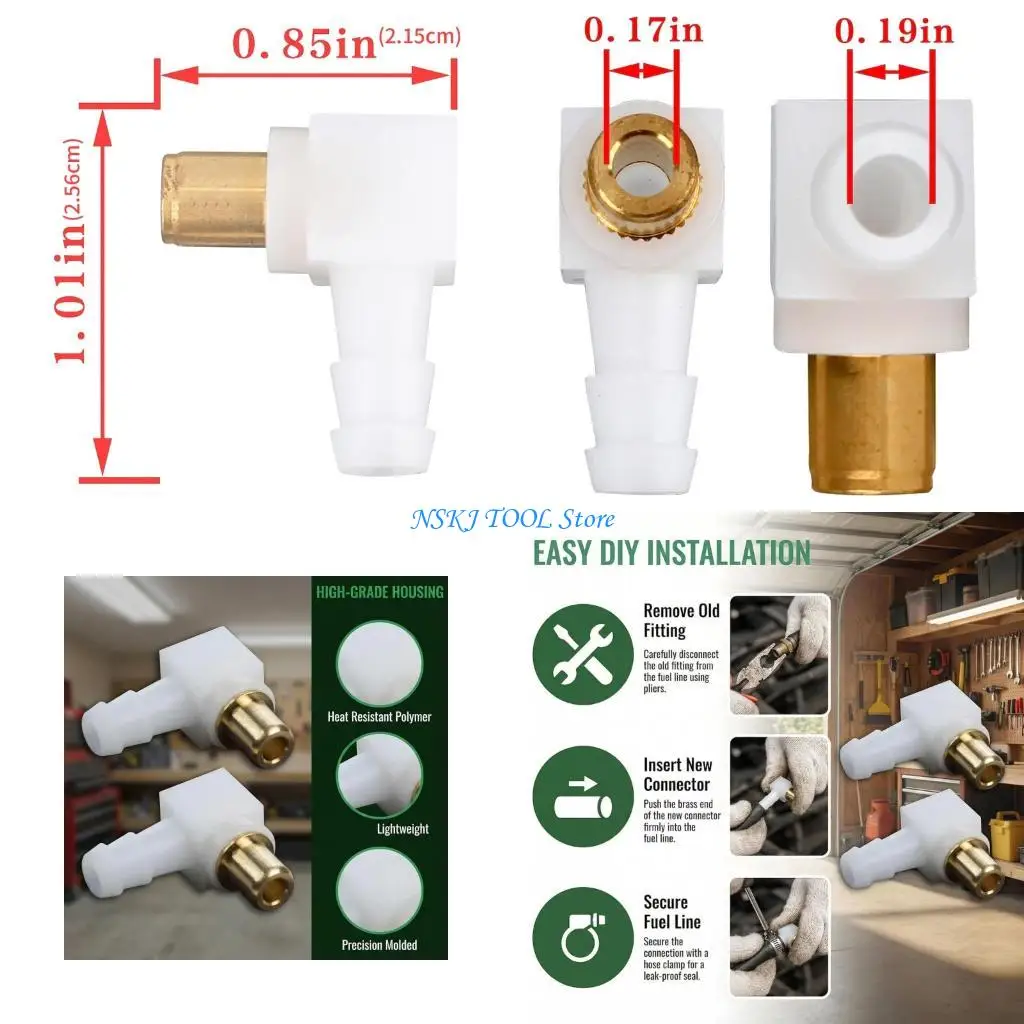 

L8RC Set Of Two Universally Fuels Connectors With Durability Plastic And Copper Build