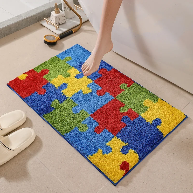 Creative Puzzle Carpet Waterproof Non-slip Floor Mat Bathroom Mat Modern Home Decoration